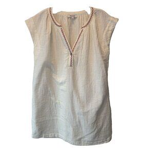 Madewell Embroidered Lightspun Cream Gauzy Cover Up Tunic S Resortwear Pool